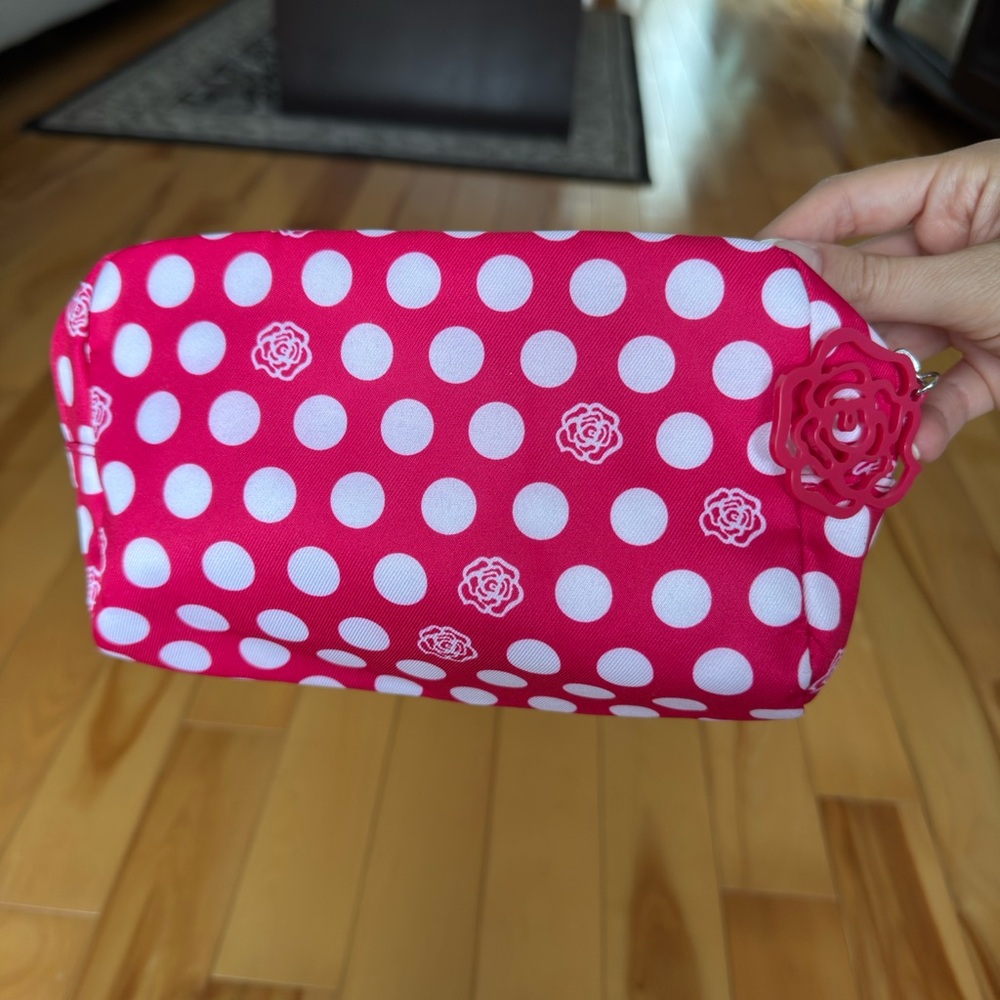 Lancôme Vintage Pink Polka Dot Cosmetic Bag